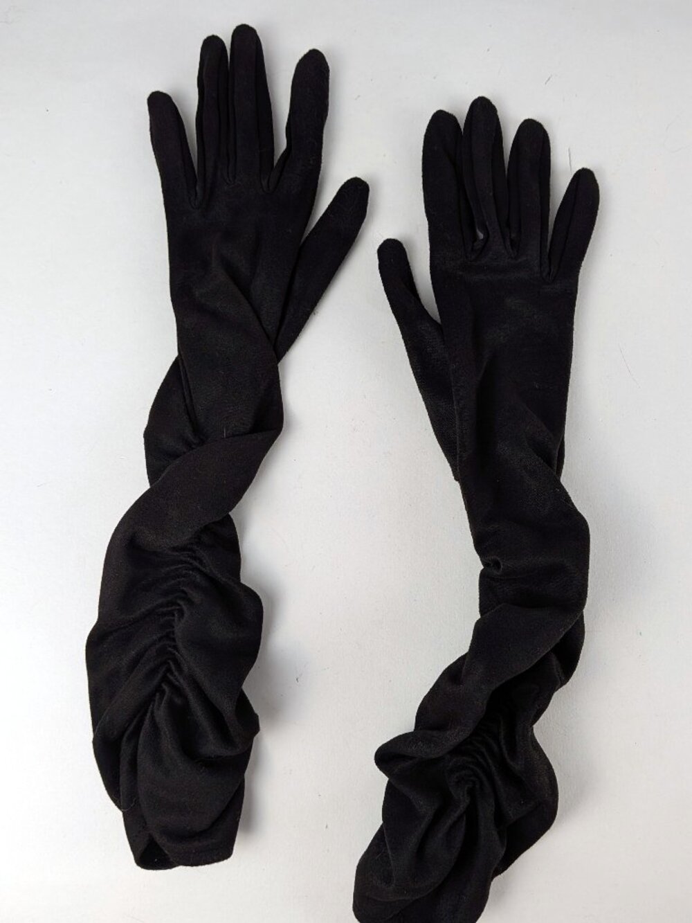 Vintage Black Formal Gloves - Below Elbow